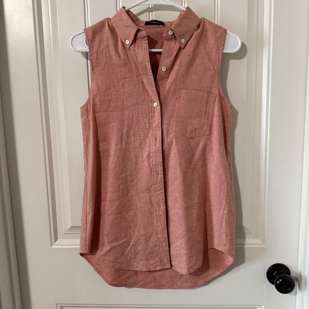 Theory Yarine Linen Top